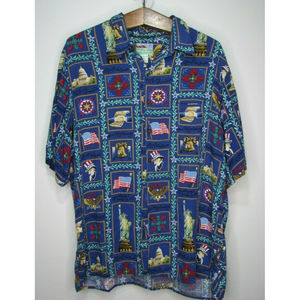 Vintage Reyn Spooner Aloha Shirt Patriotic USA Liberty Button Down Shirt…